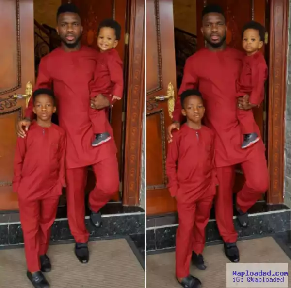 Photos: Joseph Yobo And Sons Step Out In Cool Matching Outfit